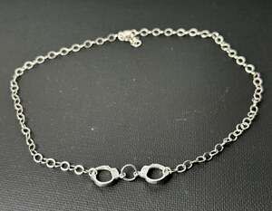.925 Sterling Silver Handcuff Choker Necklace Vintage